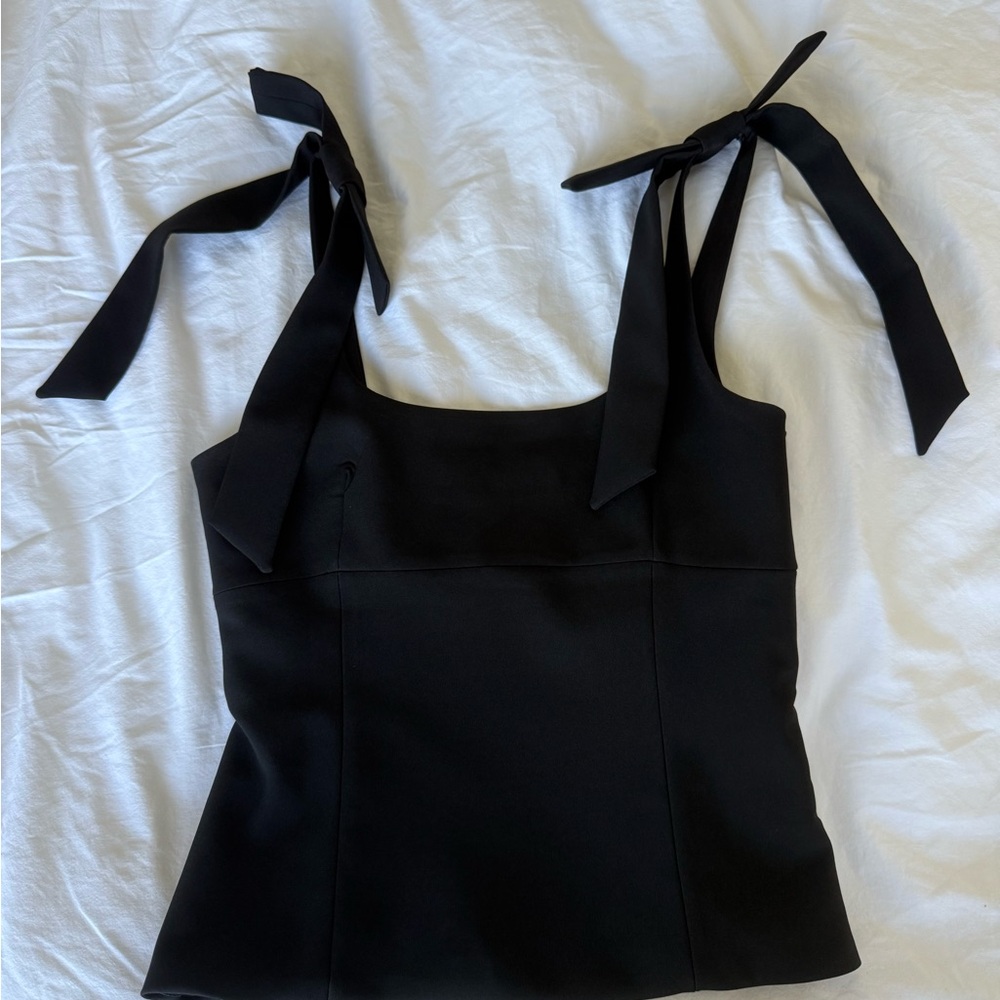 Zara top with flat bows on shoulders